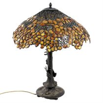 Art Nouveau style amber lamp