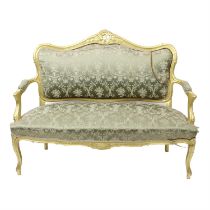 Gilt wood two seater settee