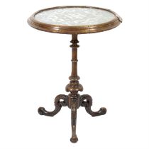 Victorian side table with beadwork top