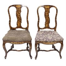 Pair of Dutch Marquetry chairs