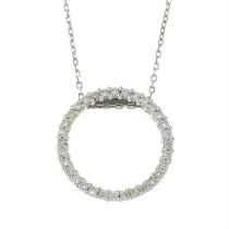 Diamond pendant, with integral chain