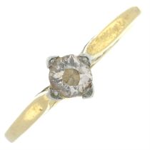 Old-cut diamond single-stone ring