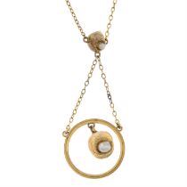 Early 20th century 9ct gold seed pearl pendant