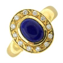 Lapis lazuli and paste cluster ring