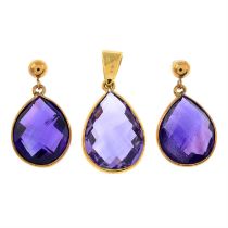 Amethyst pendant & earrings set