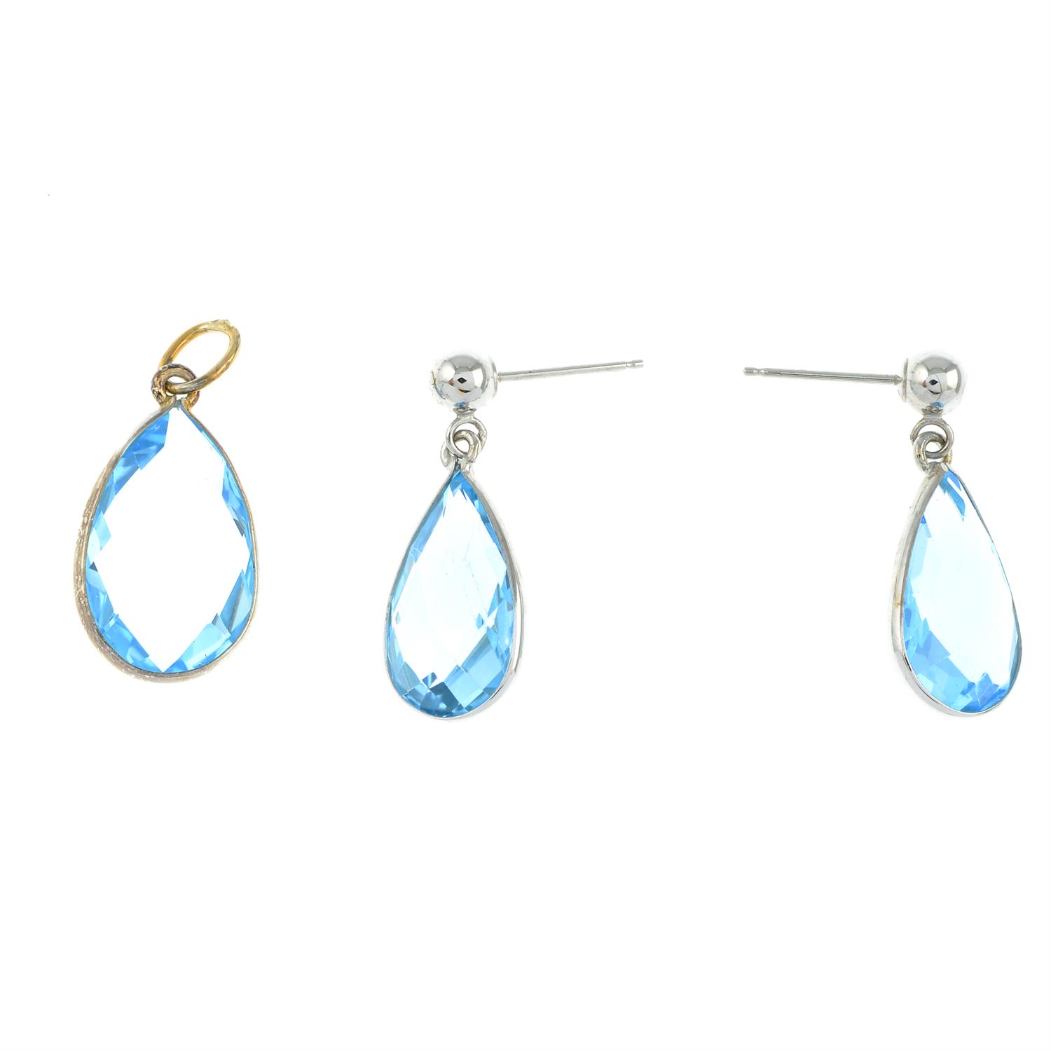 Topaz pendant & earrings set - Image 2 of 2