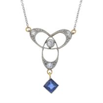 Diamond & sapphire necklace