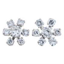 Diamond flower earrings