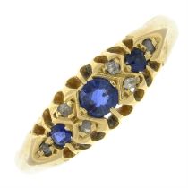 Early 20th century gold gem dress ring