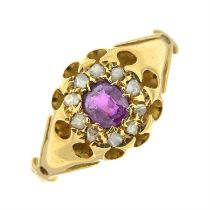 Early 20th century gold ruby & diamond ring