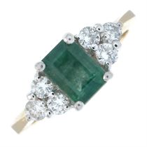 Emerald & diamond ring