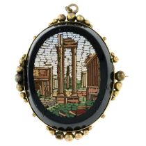 Late 19th century micro mosaic brooch
