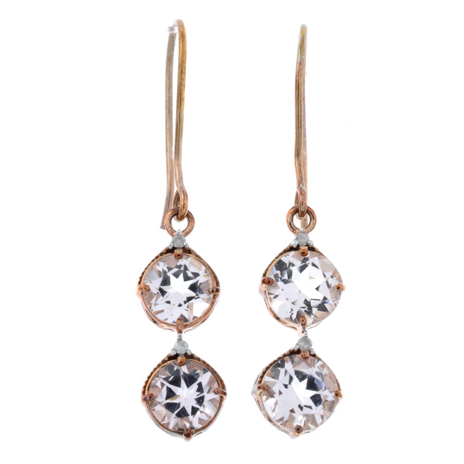 Morganite & diamond earrings