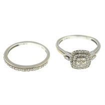 9ct gold diamond ring set