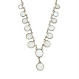 Early 20th century 9ct gold moonstone necklace