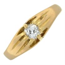 Early 20th century gold diamond ring