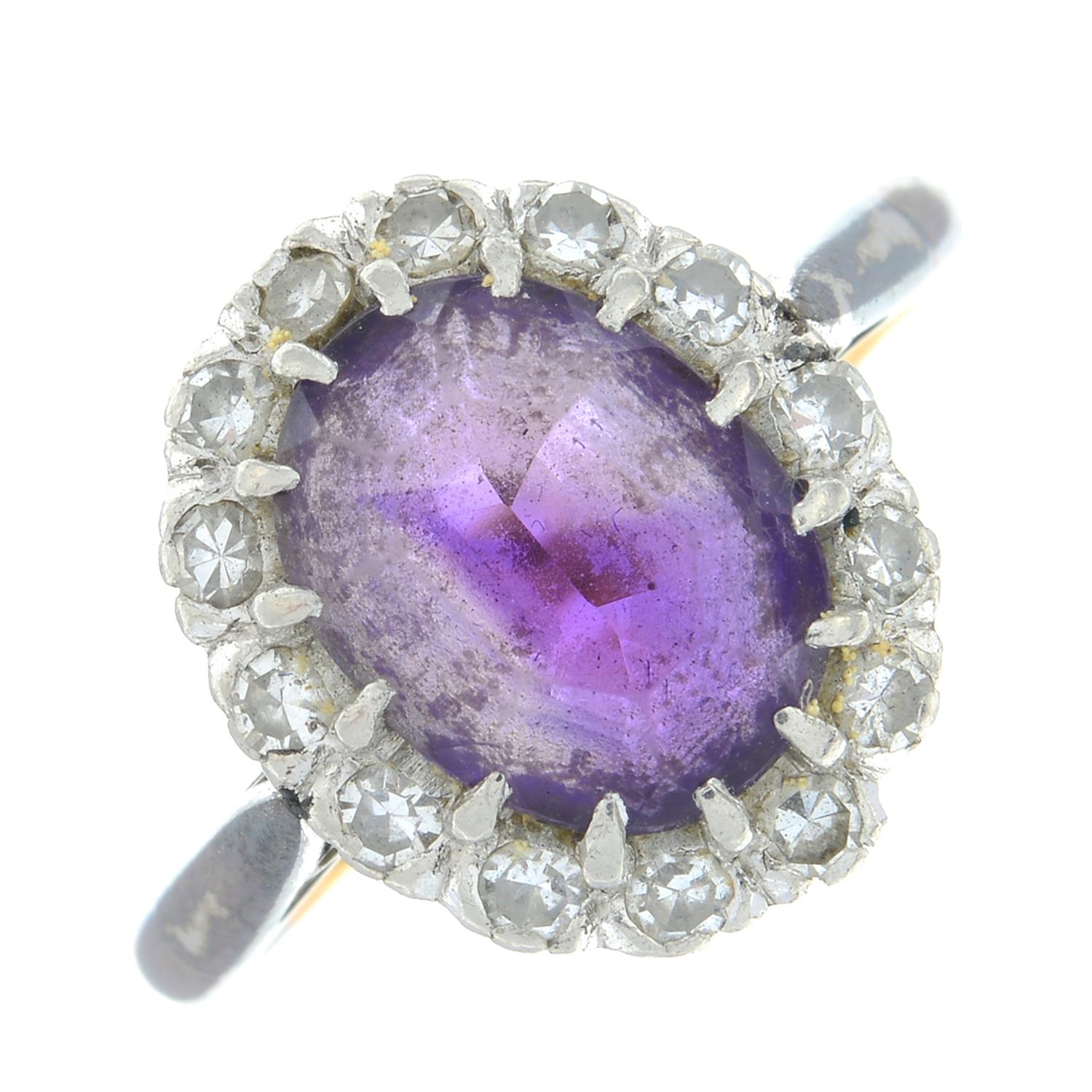 Amethyst & diamond ring