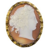 Early 20th century gold cameo brooch