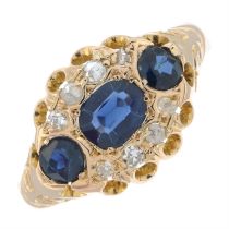 Early 20th century sapphire & rose-cut diamond ring