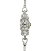 Mid 20th century platinum diamond cocktail watch