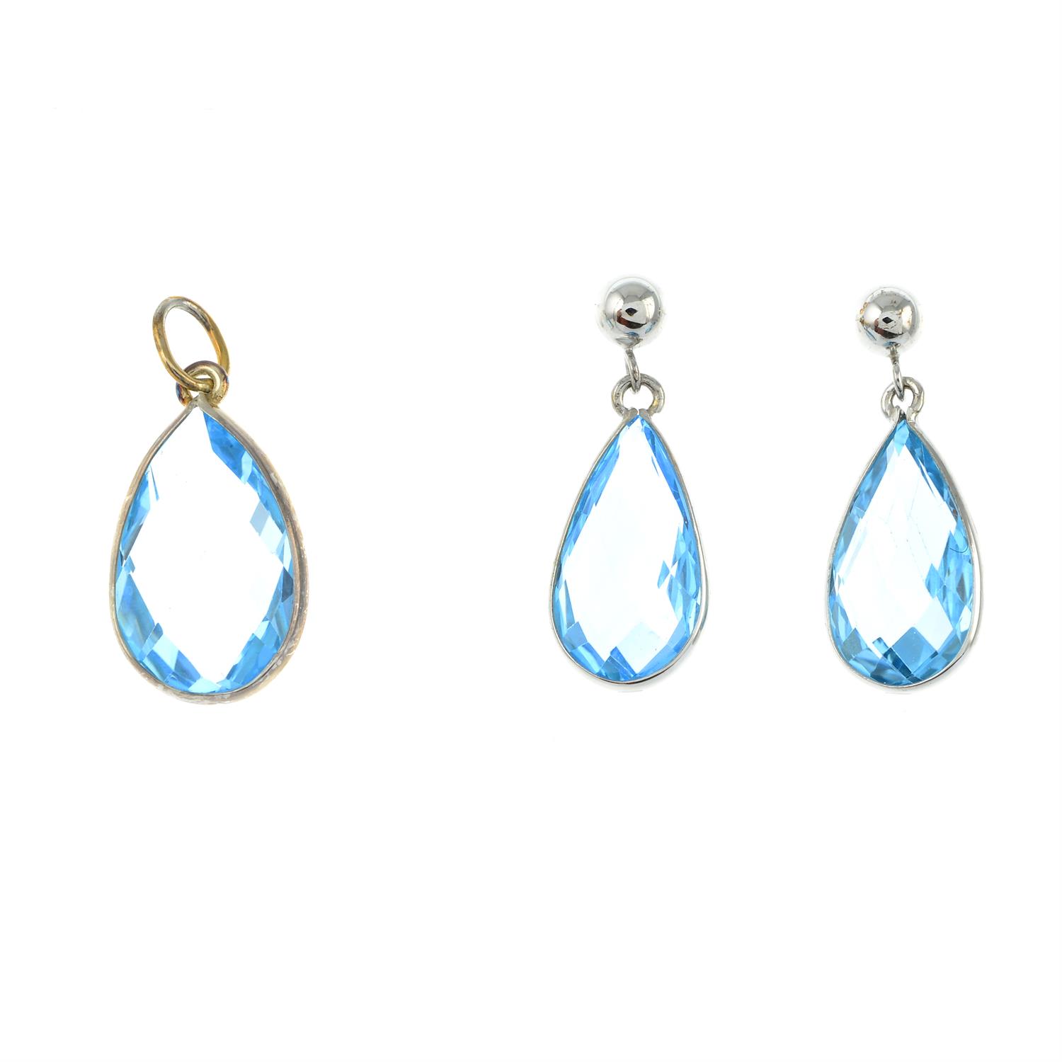 Topaz pendant & earrings set