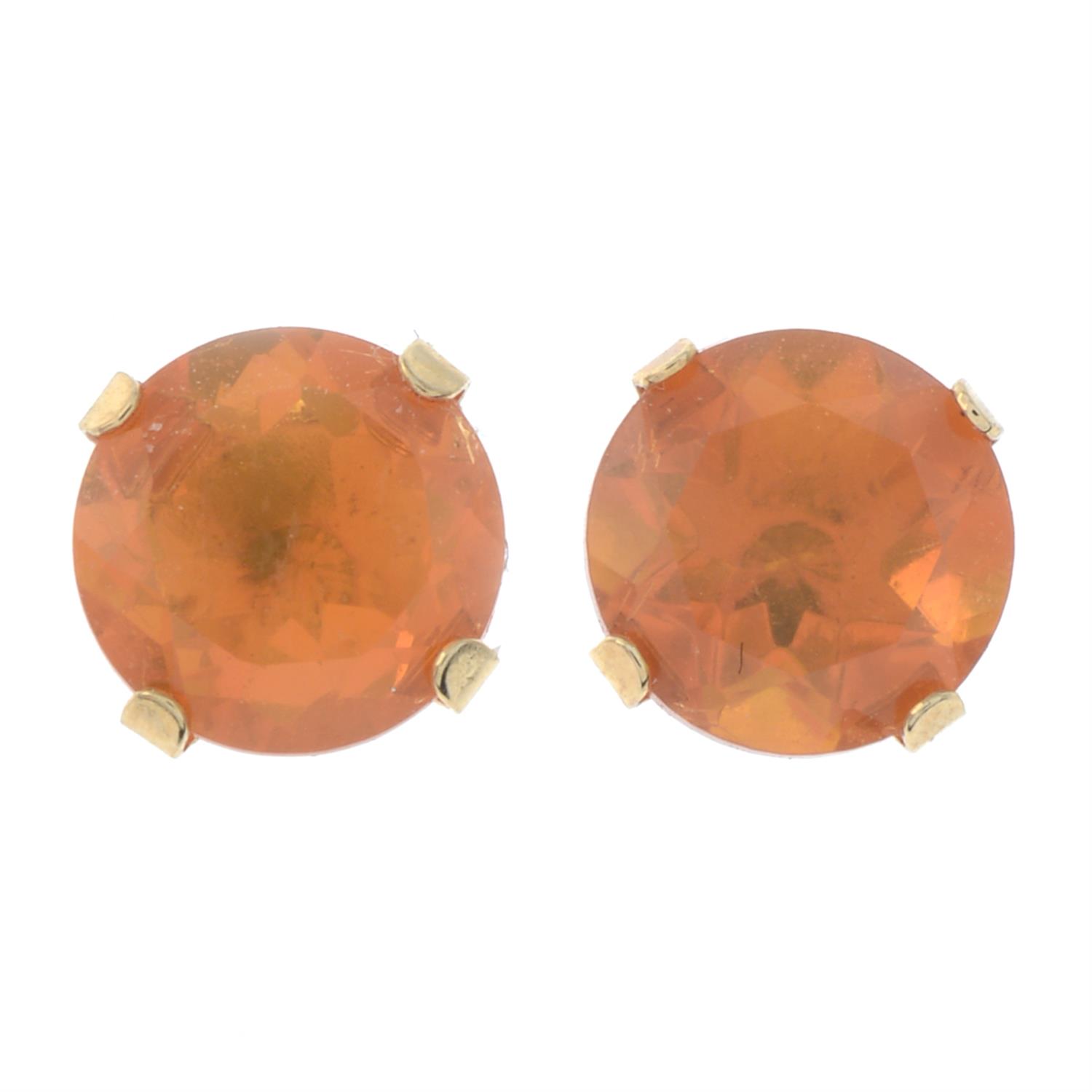 Fire opal single-stone earrings