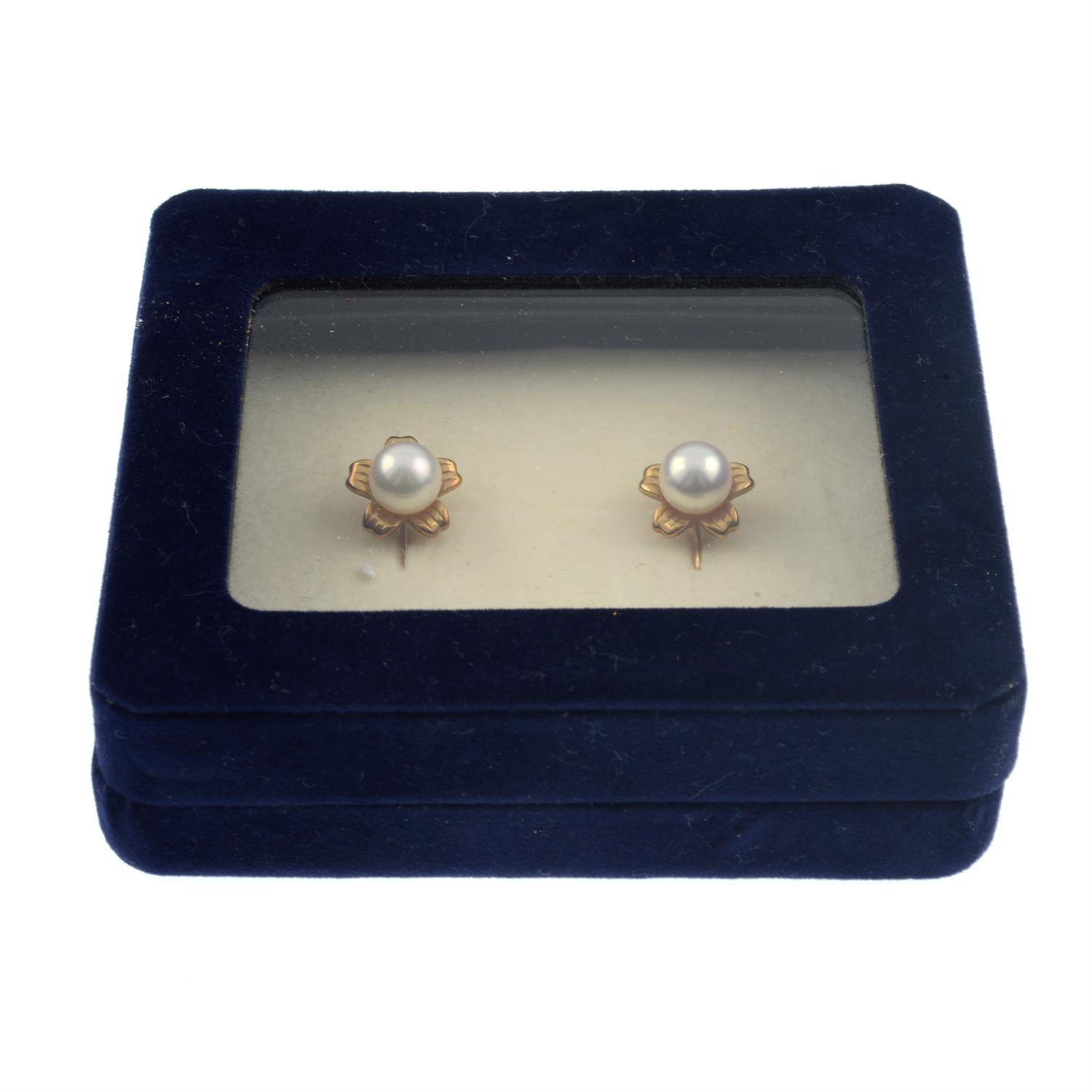 Cultured pearl earrings, by Mikimoto - Image 3 of 3