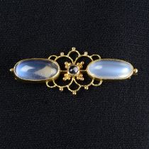 15ct gold moonstone brooch, by Liberty & Co.