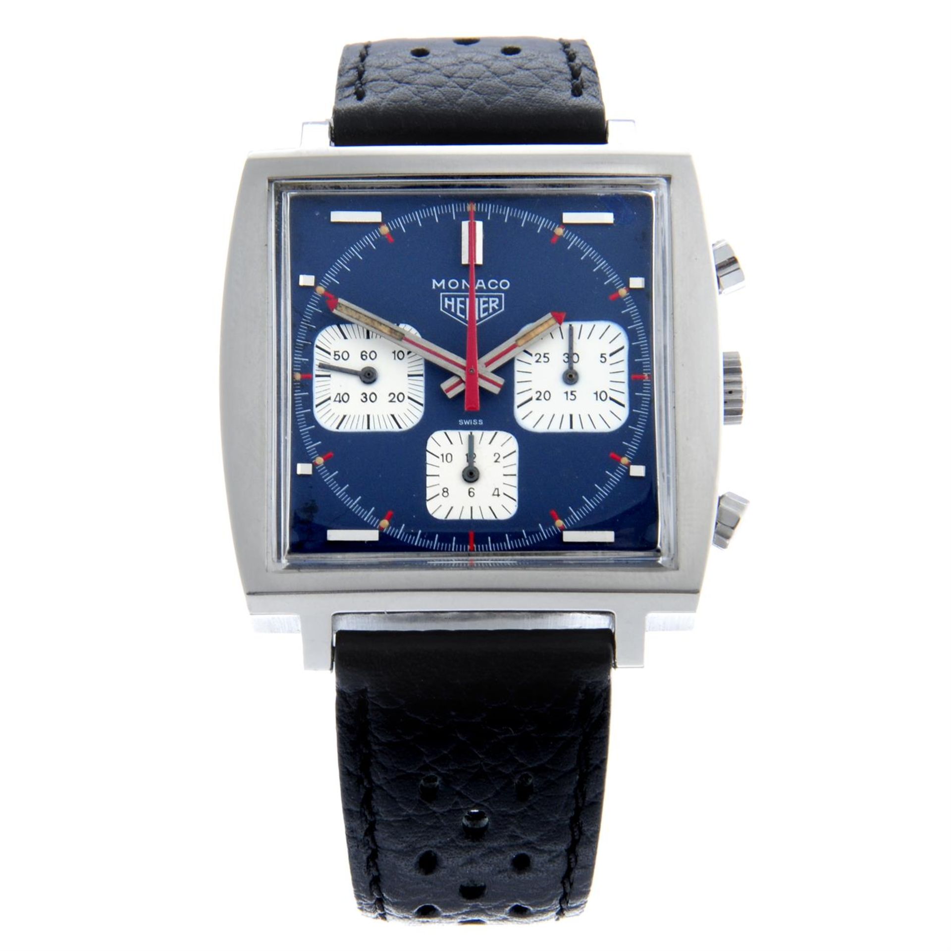 Heuer - a Monaco chronograph watch, 39mm.