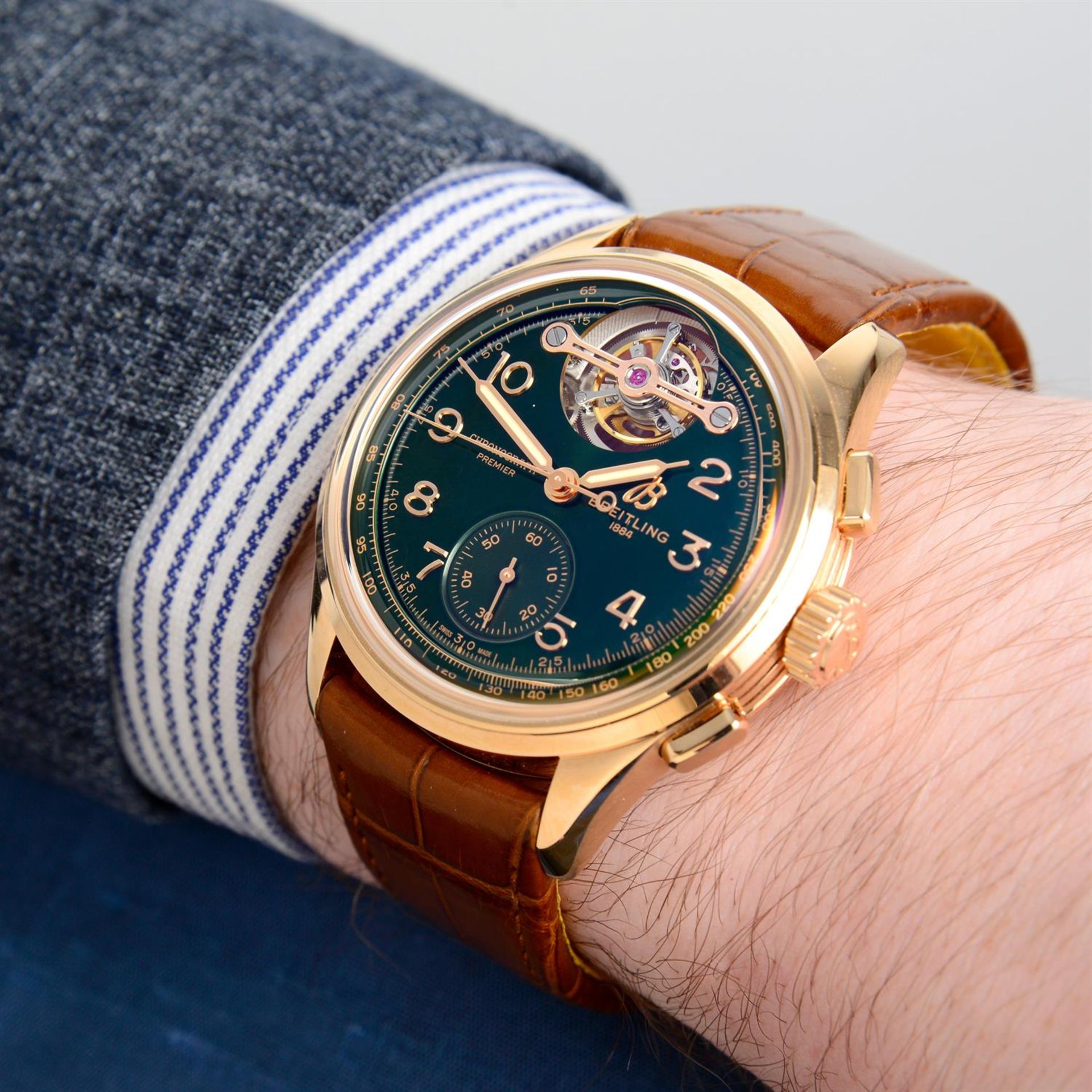 Breitling - a limited edition Premier B21 Chronograph Tourbillon 42 wrist watch, 42mm. - Bild 6 aus 7