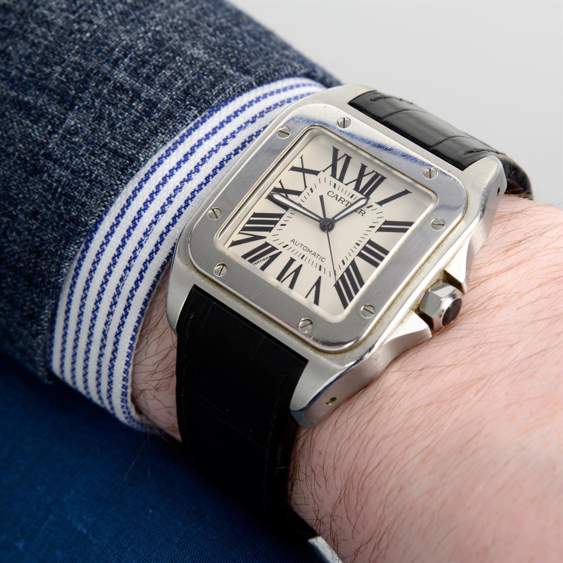 Cartier - a Santos 100 XL watch, 38mm. - Bild 5 aus 6