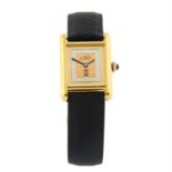 Cartier - a Must de Cartier Tank watch, 20x20mm.