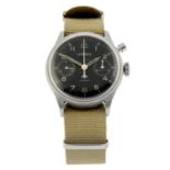 Lemania - a military issue chronograph watch, 38mm.