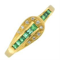 Diamond & emerald dress ring