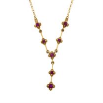 Ruby floral necklace