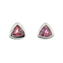 18ct gold pink sapphire stud earrings