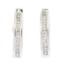 9ct gold diamond hoop earrings