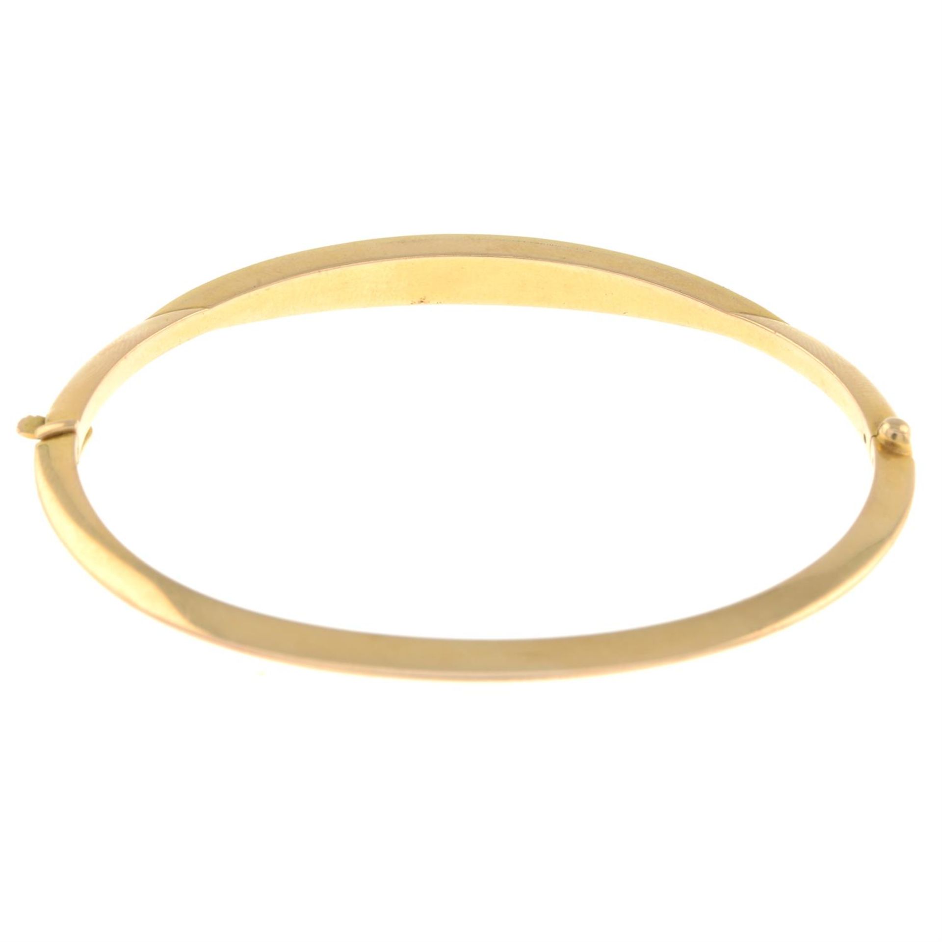 Early 20th century gold split pearl bangle - Image 2 of 2