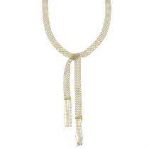 Bi-colour sautoir necklace