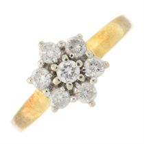 18ct gold diamond cluster ring