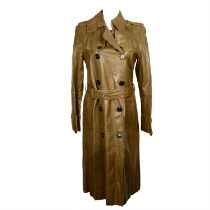 Burberry - leather trench coat.