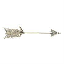 Early 20th century diamond jabot pin