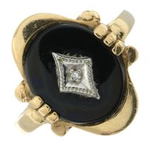 Onyx & diamond dress ring