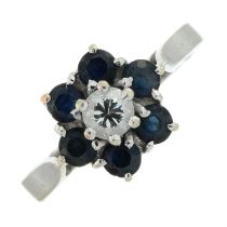 Sapphire & diamond cluster ring