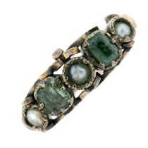 Victorian emerald & split pearl ring