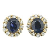 Sapphire & diamond cluster earrings