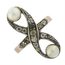 Paste & imitation pearl dress ring