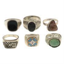 Assorted rings, some gem-set