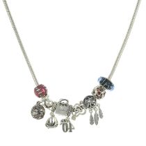 Pandora necklace with ten charms