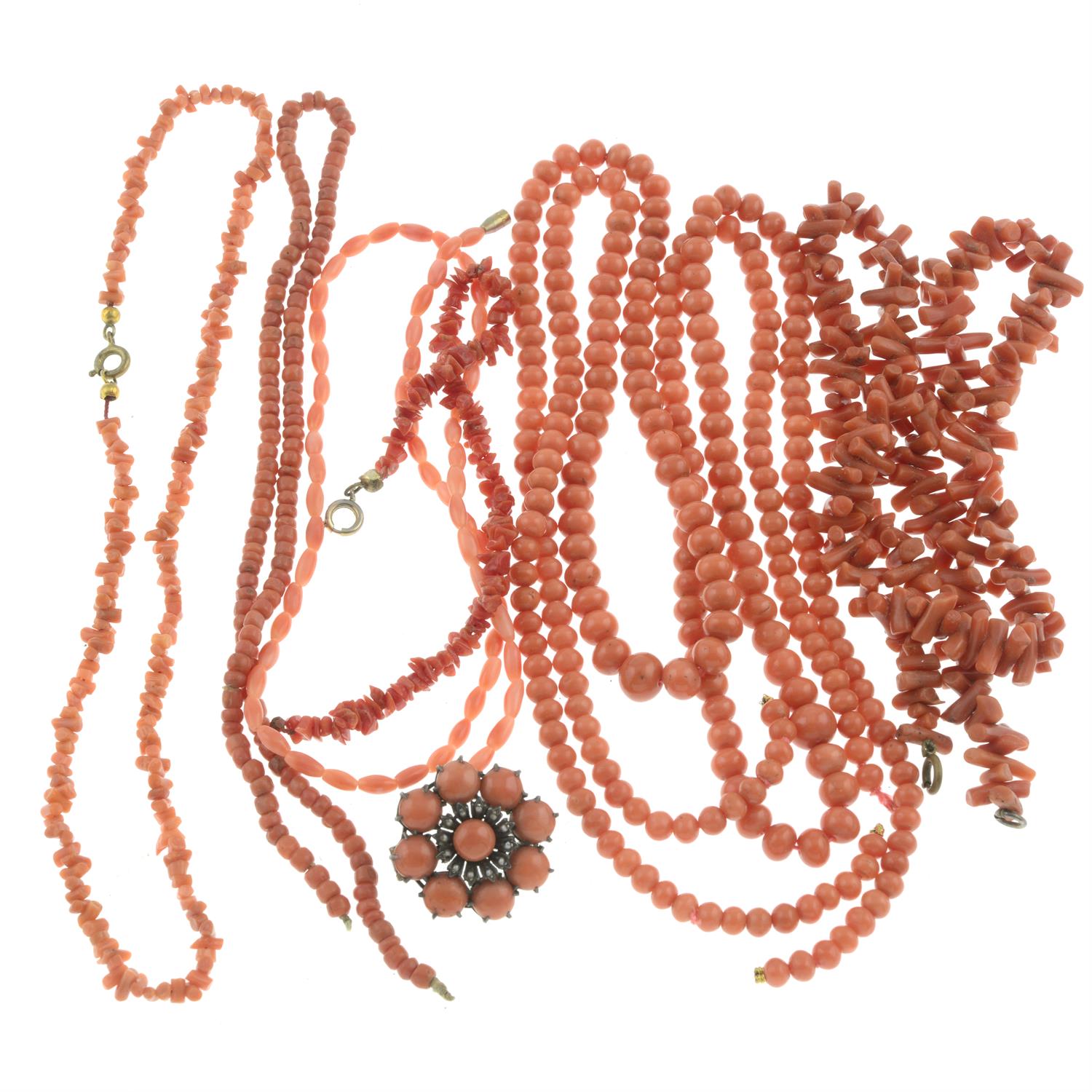 Assorted coral jewellery